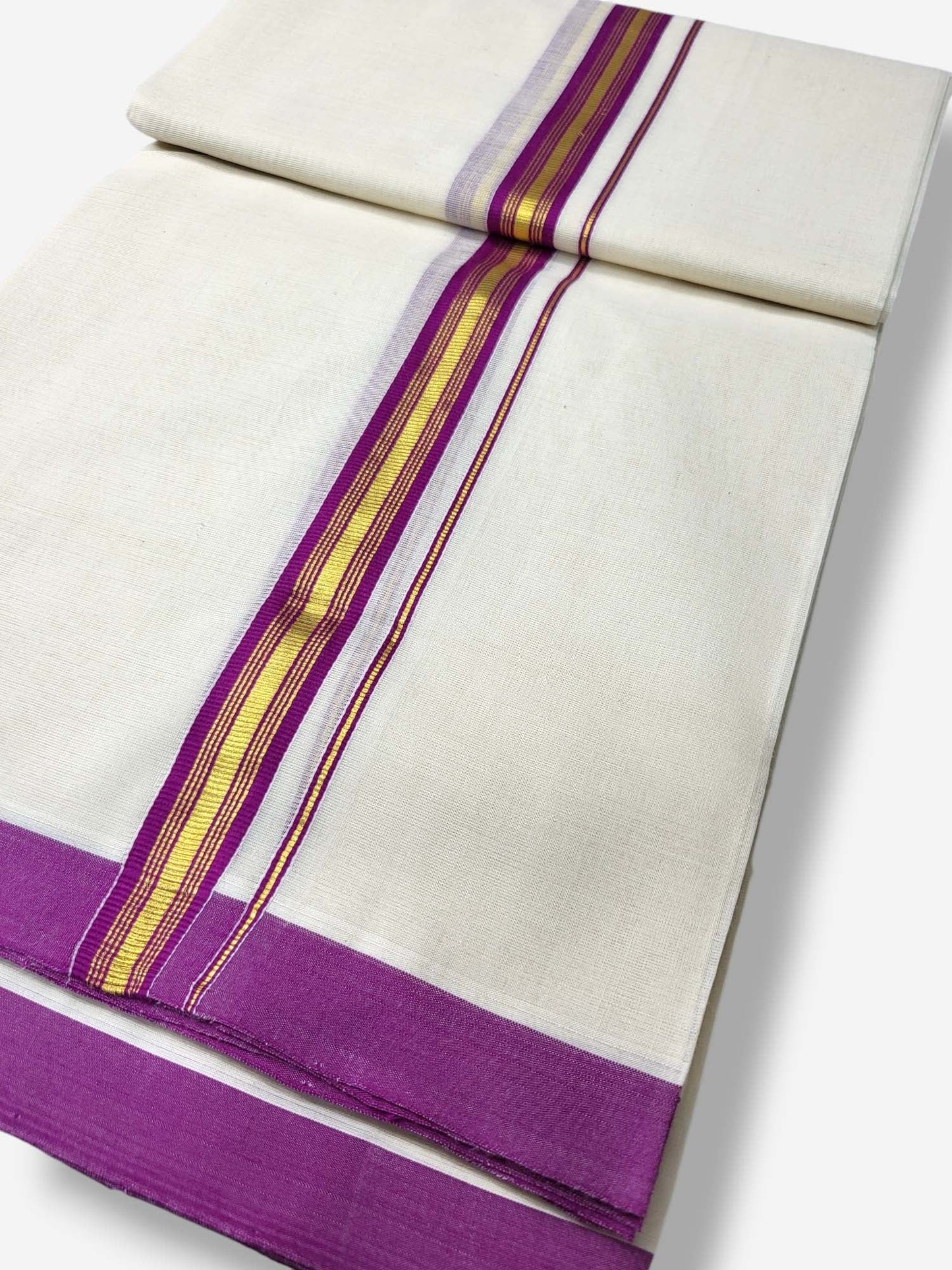  Kerala Balaramapuram Pure Cotton Handloom Mundu/Dhoti 