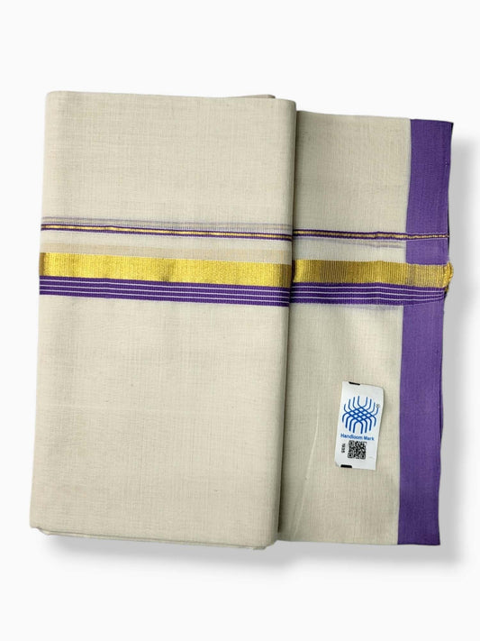  Kerala Balaramapuram Pure Cotton Handloom Mundu/Dhoti 