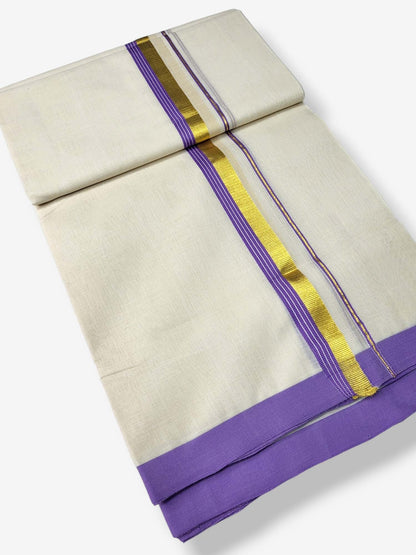  Kerala Balaramapuram Pure Cotton Handloom Mundu/Dhoti 