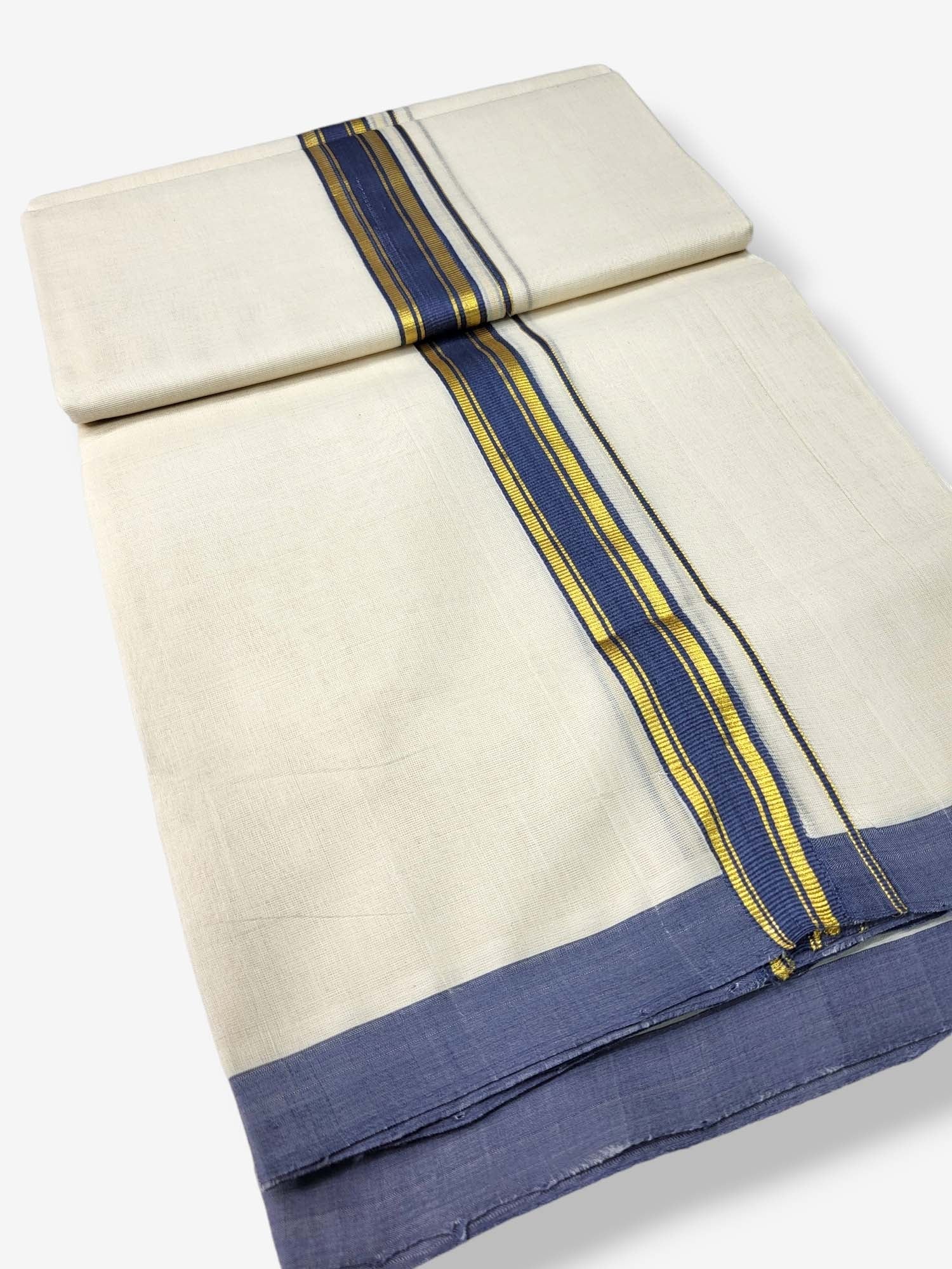  Kerala Balaramapuram Pure Cotton Handloom Mundu/Dhoti 
