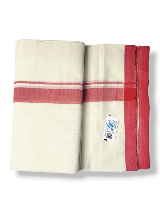  Kerala Balaramapuram Pure Cotton Handloom Mundu/Dhoti 