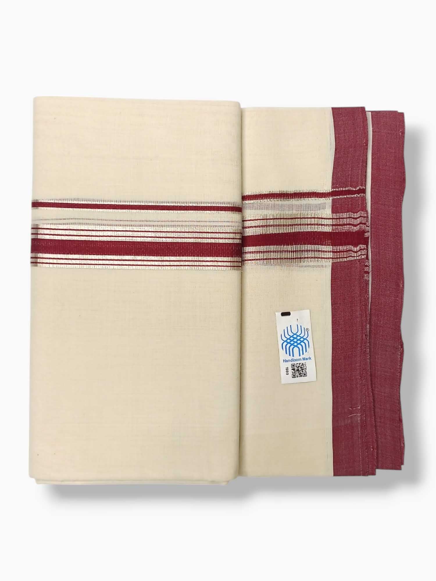Kerala Balaramapuram Pure Cotton Handloom Mundu/Dhoti