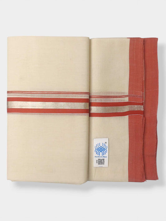 Kerala Balaramapuram Pure Cotton Handloom Mundu/Dhoti