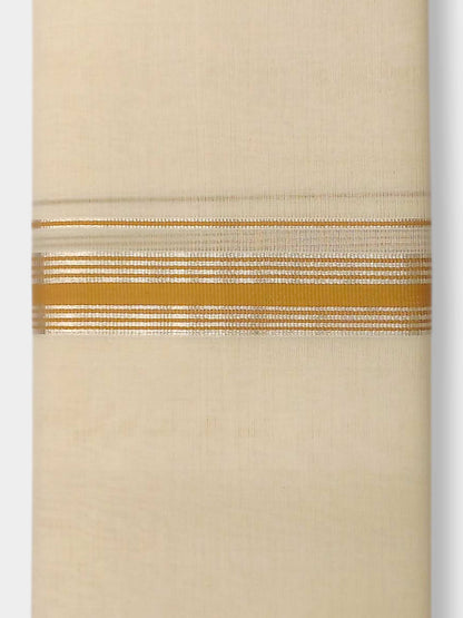 Balaramapuram Handloom Double Mundu Pure Cotton with Yellow Border