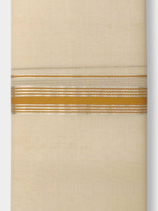 Balaramapuram Handloom Double Mundu Pure Cotton with Yellow Border