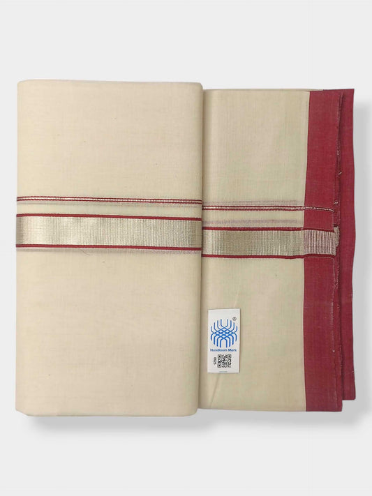 Kerala Balaramapuram Pure Cotton Handloom Mundu/Dhoti