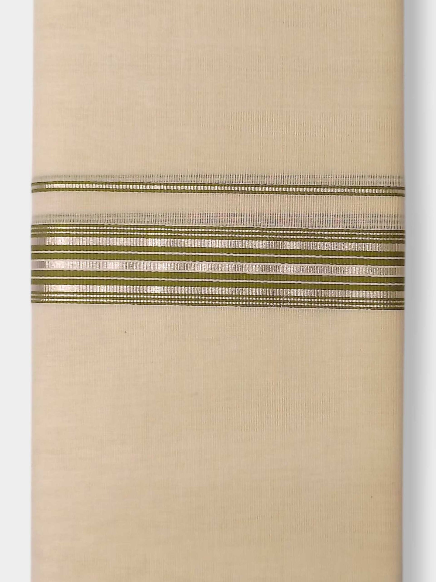 Balaramapuram Handloom Double Mundu Pure Cotton with Green Design