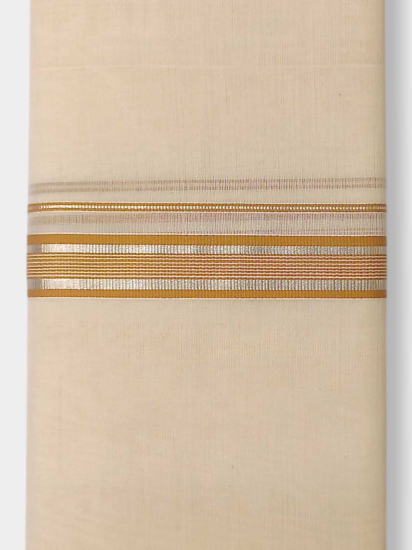 Balaramapuram Handloom Double Mundu Pure Cotton with Yellow Border