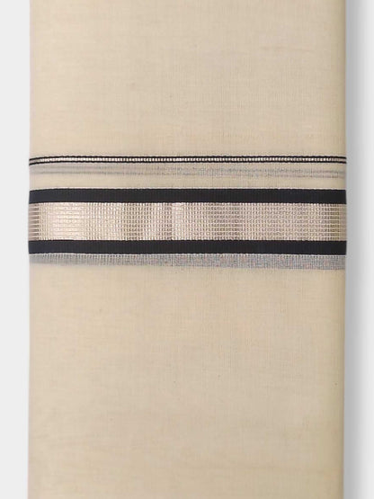 Balaramapuram Handloom Double Mundu Pure Cotton with Black Border
