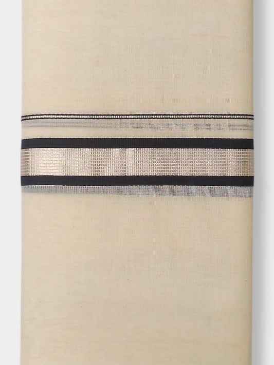 Balaramapuram Handloom Double Mundu Pure Cotton with Black Border