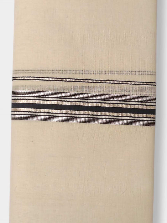 Balaramapuram Handloom Double Mundu Pure Cotton with Black Border