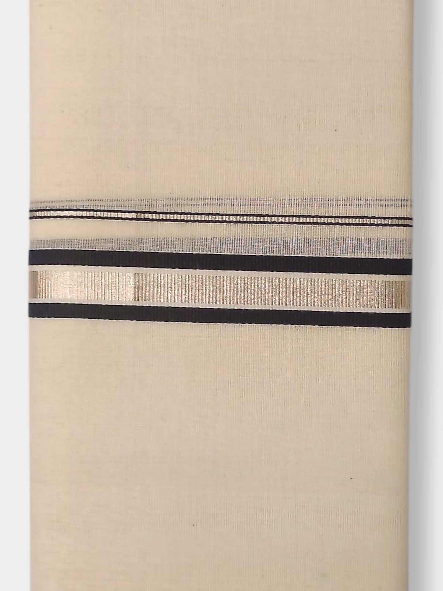 Balaramapuram Handloom Double Mundu Pure Cotton with Black Border