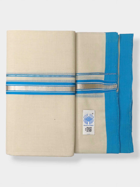Kerala Balaramapuram Pure Cotton Handloom Mundu/Dhoti