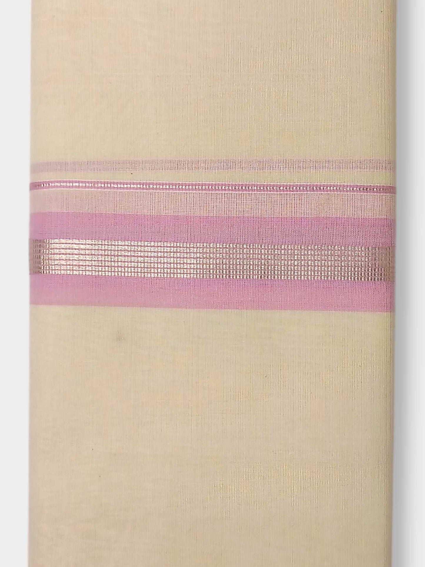 Balaramapuram Handloom Double Mundu Pure Cotton with Rose Design