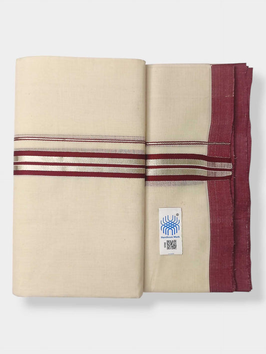 Kerala Balaramapuram Pure Cotton Handloom Mundu/Dhoti