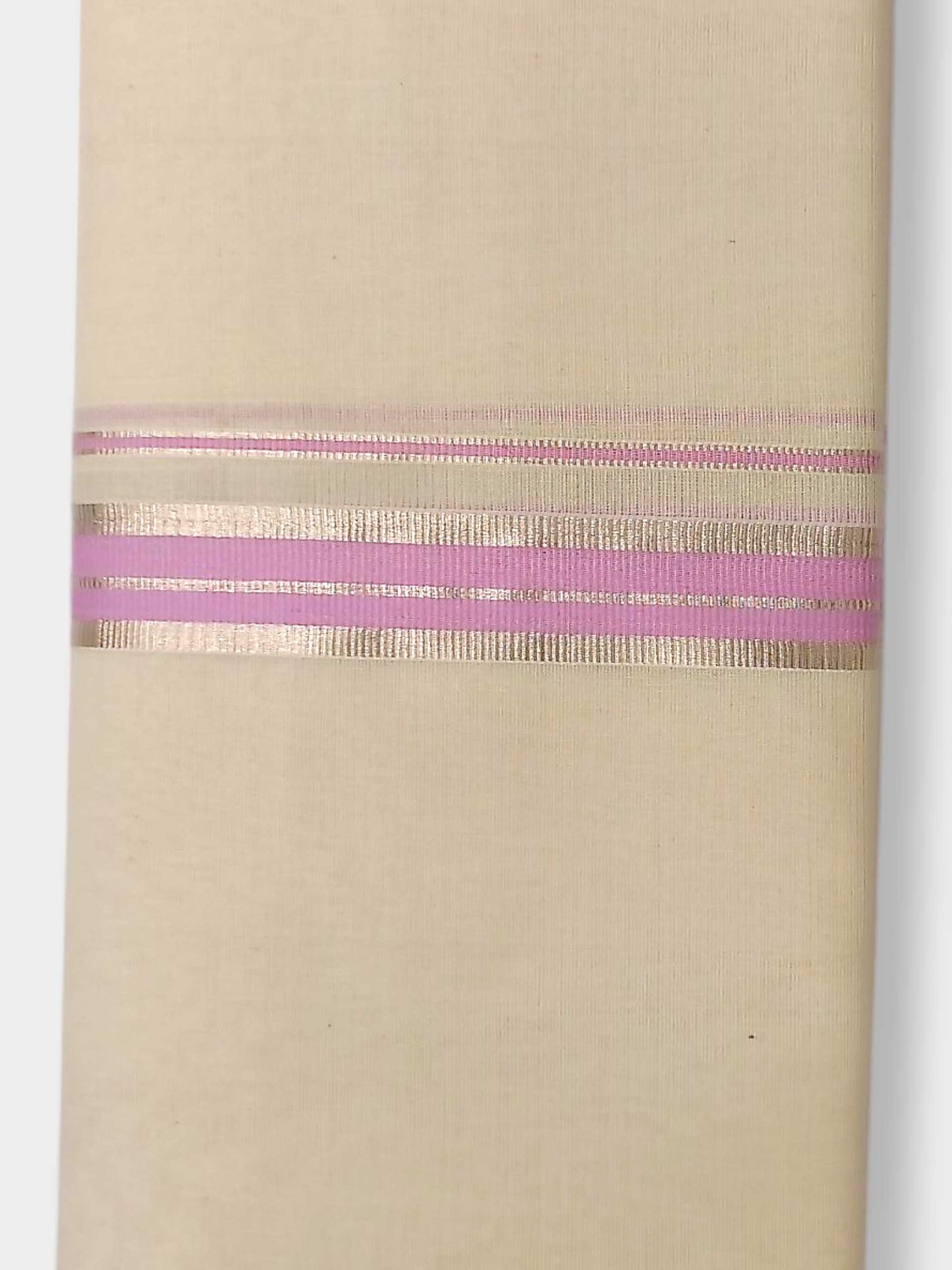Balaramapuram Handloom Double Mundu Pure Cotton with Rose Design