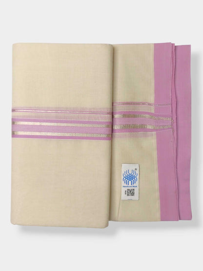 Kerala Balaramapuram Pure Cotton Handloom Mundu/Dhoti