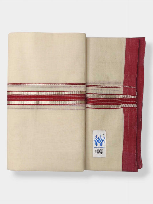 Kerala Balaramapuram Pure Cotton Handloom Mundu/Dhoti