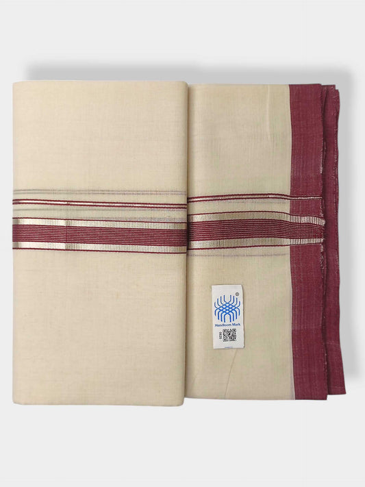 Kerala Balaramapuram Pure Cotton Handloom Mundu/Dhoti