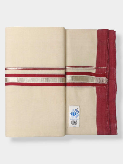 Kerala Balaramapuram Pure Cotton Handloom Mundu/Dhoti