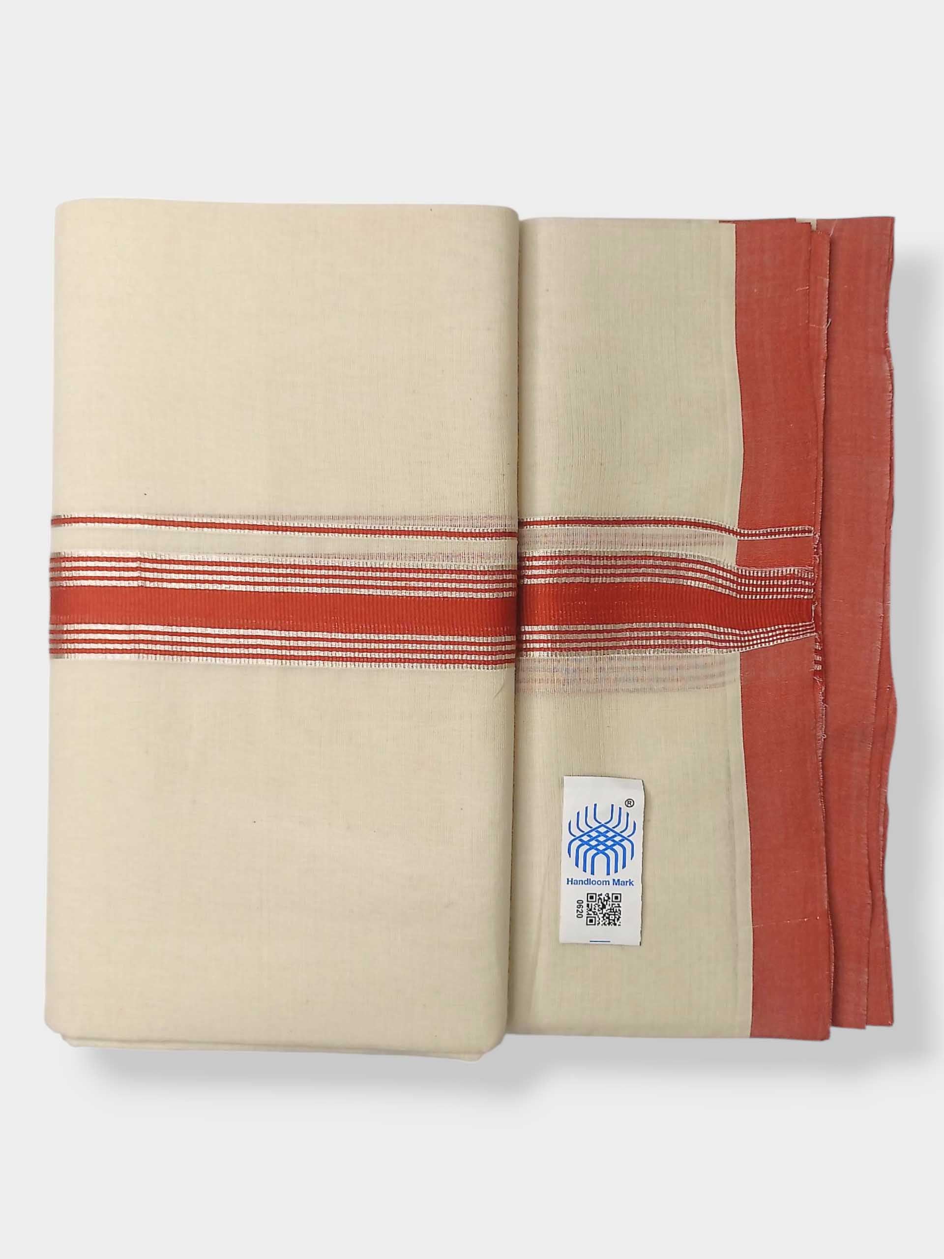 Kerala Balaramapuram Pure Cotton Handloom Mundu/Dhoti