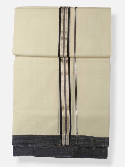 Balaramapuram Handloom Double Mundu Pure Cotton with Black Border