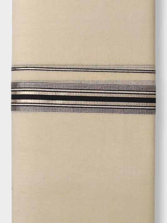 Balaramapuram Handloom Double Mundu Pure Cotton with Black Border