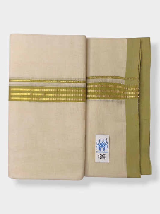 Kerala Balaramapuram Pure Cotton Handloom Mundu/Dhoti
