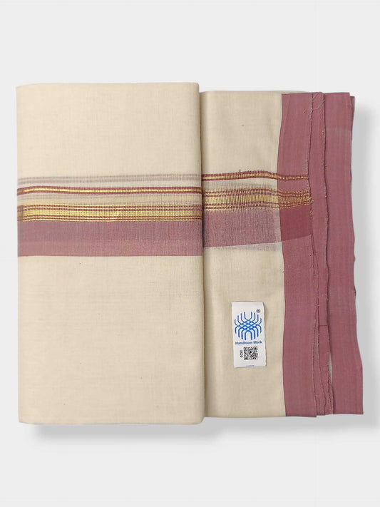 Kerala Balaramapuram Pure Cotton Handloom Mundu/Dhoti
