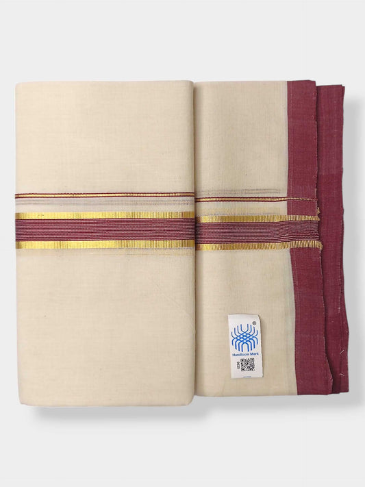 Kerala Balaramapuram Pure Cotton Handloom Mundu/Dhoti