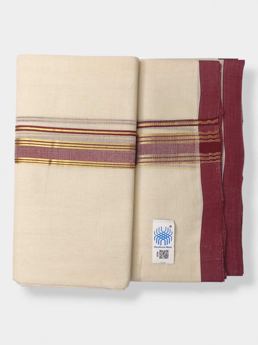 Kerala Balaramapuram Pure Cotton Handloom Mundu/Dhoti