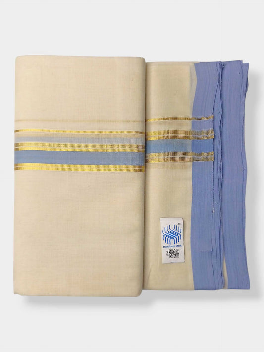 Kerala Balaramapuram Pure Cotton Handloom Mundu/Dhoti