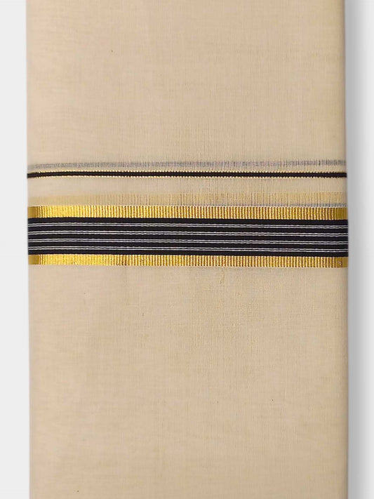 Balaramapuram Handloom Double Mundu Pure Cotton with Black Border