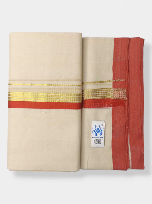 Kerala Balaramapuram Pure Cotton Handloom Mundu/Dhoti