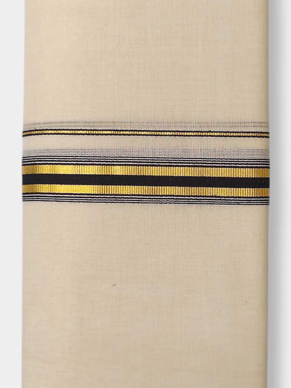 Balaramapuram Handloom Double Mundu Pure Cotton with Black Border