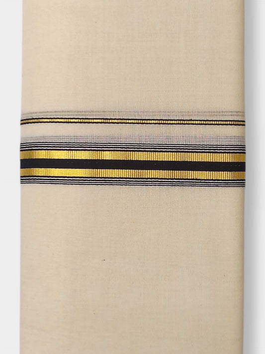 Balaramapuram Handloom Double Mundu Pure Cotton with Black Border