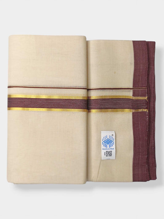 Kerala Balaramapuram Pure Cotton Handloom Mundu/Dhoti