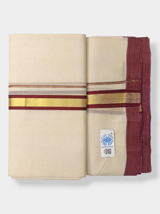 Kerala Balaramapuram Pure Cotton Handloom Mundu/Dhoti