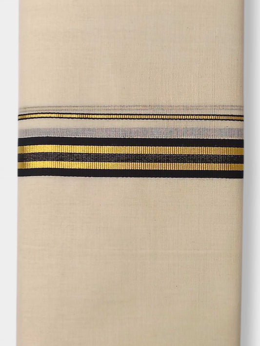Balaramapuram Handloom Double Mundu Pure Cotton with Black Border