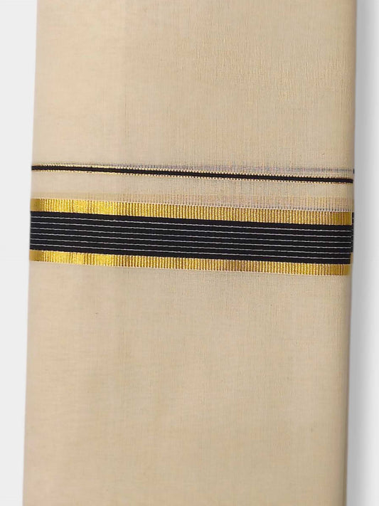 Balaramapuram Handloom Double Mundu Pure Cotton with Black Border