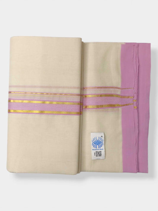 Kerala Balaramapuram Pure Cotton Handloom Mundu/Dhoti