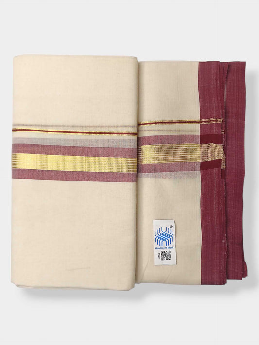 Kerala Balaramapuram Pure Cotton Handloom Mundu/Dhoti