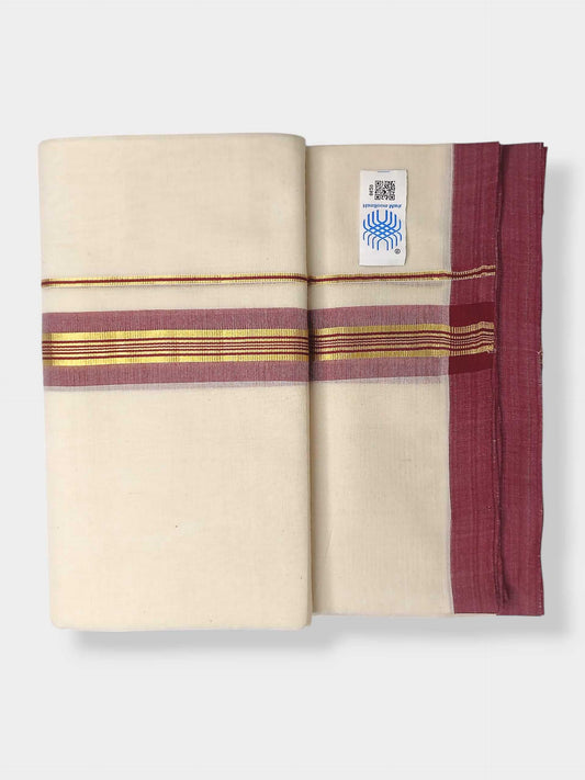Kerala Balaramapuram Pure Cotton Handloom Mundu/Dhoti