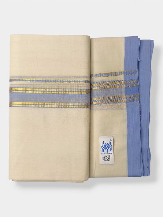 Kerala Balaramapuram Pure Cotton Handloom Mundu/Dhoti