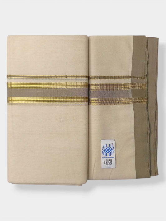 Kerala Balaramapuram Pure Cotton Handloom Mundu/Dhoti