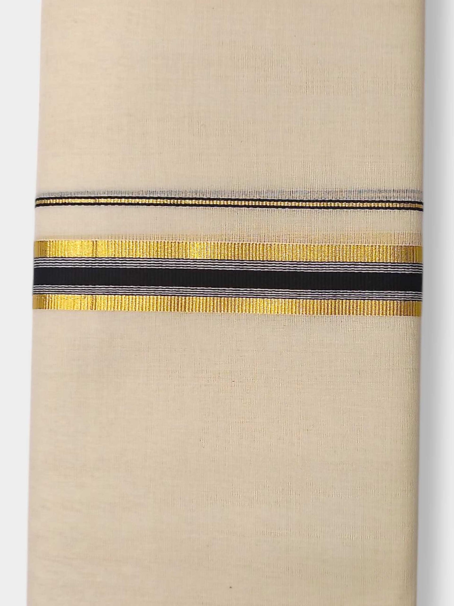Balaramapuram Handloom Double Mundu Pure Cotton with Black Border