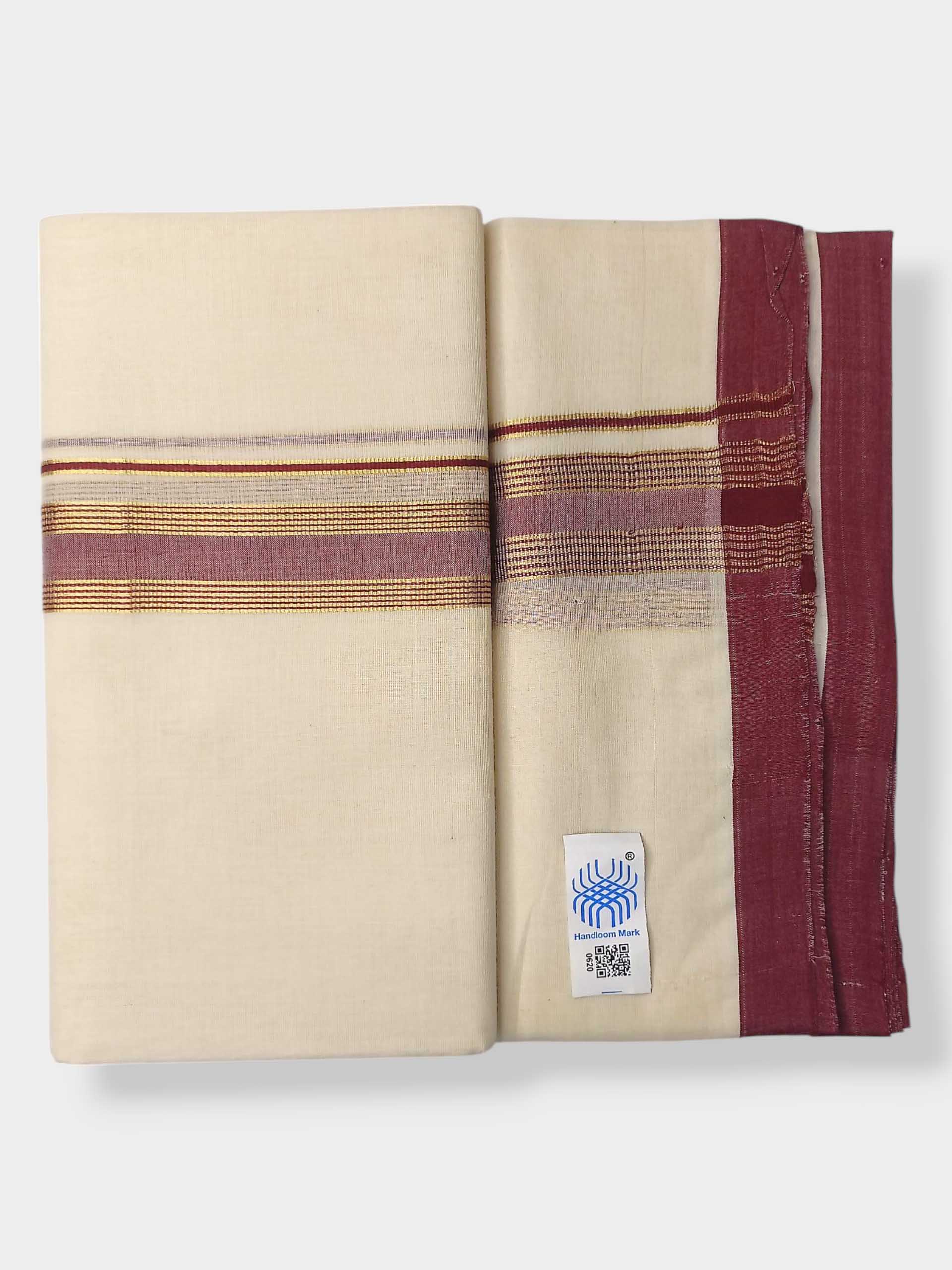 Kerala Balaramapuram Pure Cotton Handloom Mundu/Dhoti