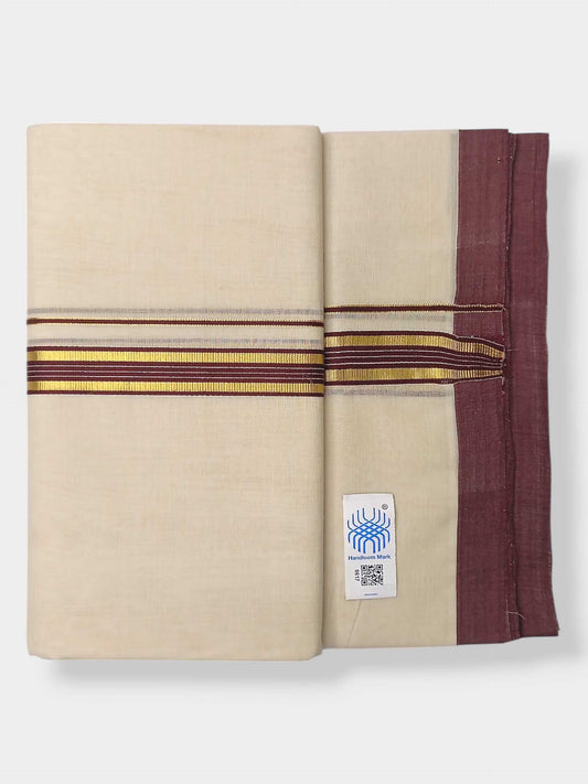 Kerala Balaramapuram Pure Cotton Handloom Mundu/Dhoti