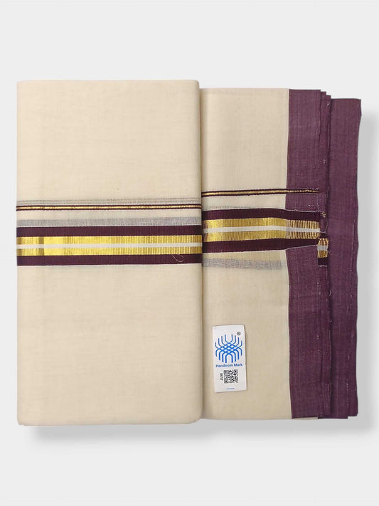 Kerala Balaramapuram Pure Cotton Handloom Mundu/Dhoti