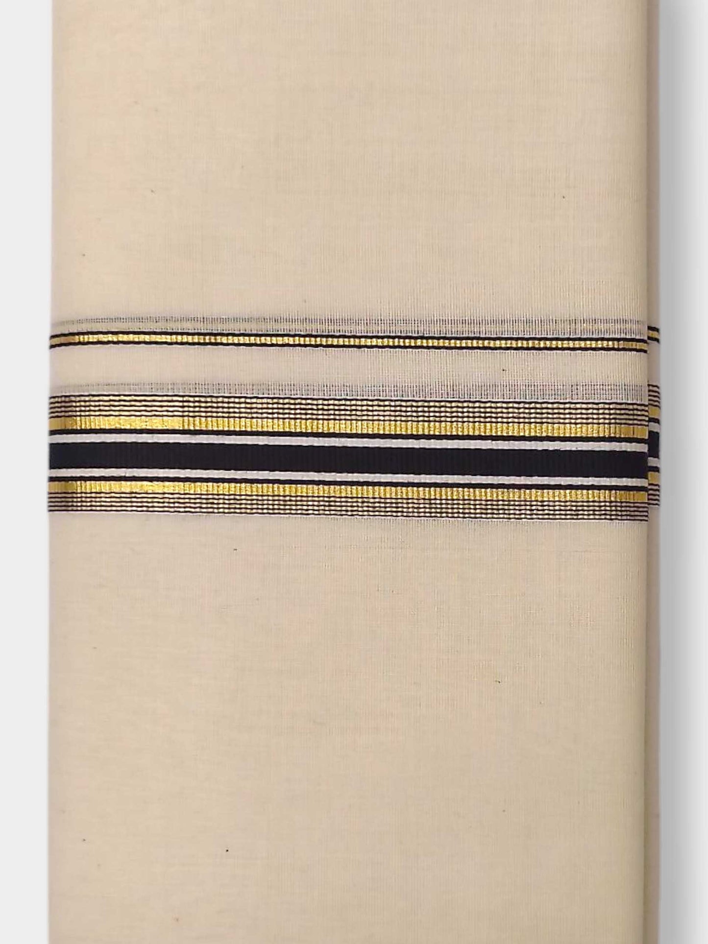 Balaramapuram Handloom Double Mundu Pure Cotton with Black Border